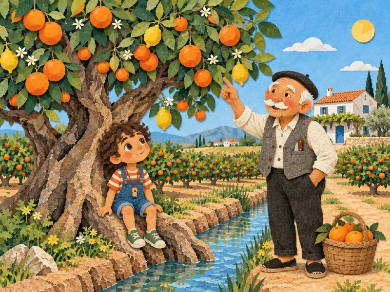 Ilustración de «Pau y la canción de la naranja»